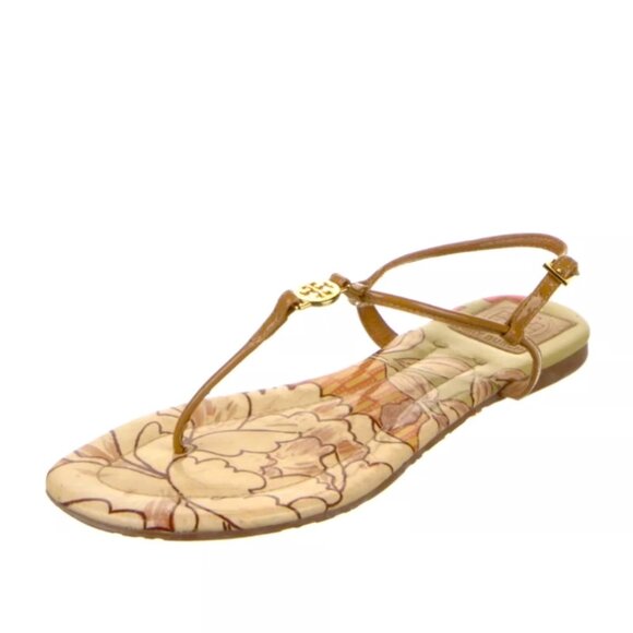 Tory Burch Emmy Sandal Floral Patent Leather - Picture 1 of 7
